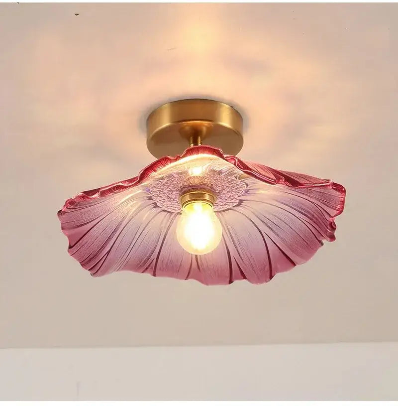 Vintage pink glass flower pendant light with brass fixture ideal for dining room glass pendant light trio multi color