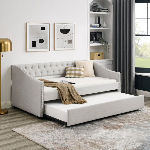 Das Doppel-Sofabett hat ein Doppel-Rollen-Polster-Sofabett mit Knopfnähten Unverfügbare Plattformen – Temu
