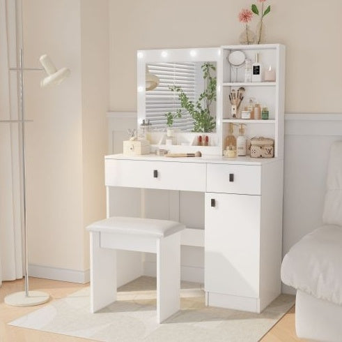 White Nordic Vanity Desk