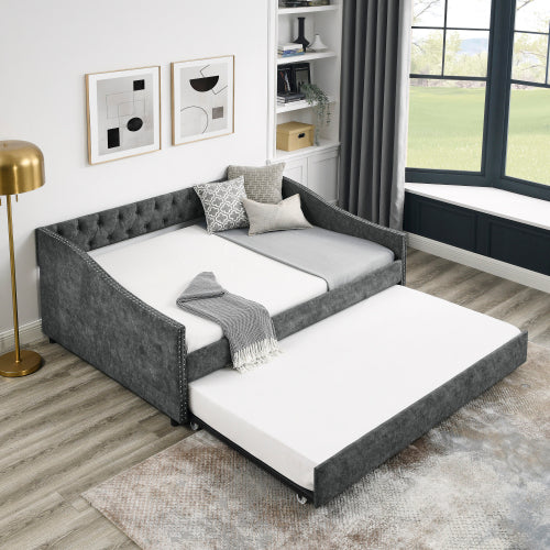 Das Vollgrößen-Sofabett verfügt über ein doppelgrößiges bezogenes und gepolstertes Sofabett auf Rollen. Nicht verfügbare Plattformen – Temu