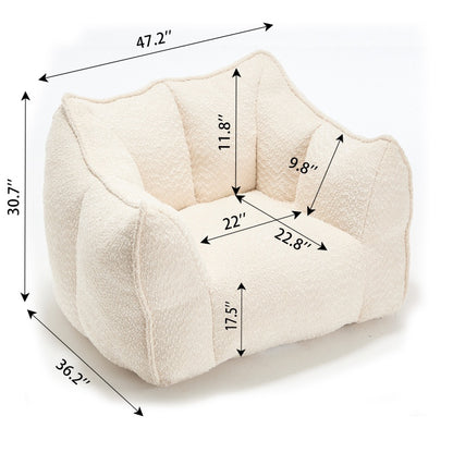 Komprimierter Plüsch-Sitzsack-Sofa-Couch – Mit Hochleistungsschaum gefüllt, ultraleichtes Bouclé-Loungestuhl für eine oder zwei Personen, gemütliche Sitzmöglichkeit im Wohnzimmer zum Lesen, Spielen und Entspannen, platzsparend vakuumverpackt