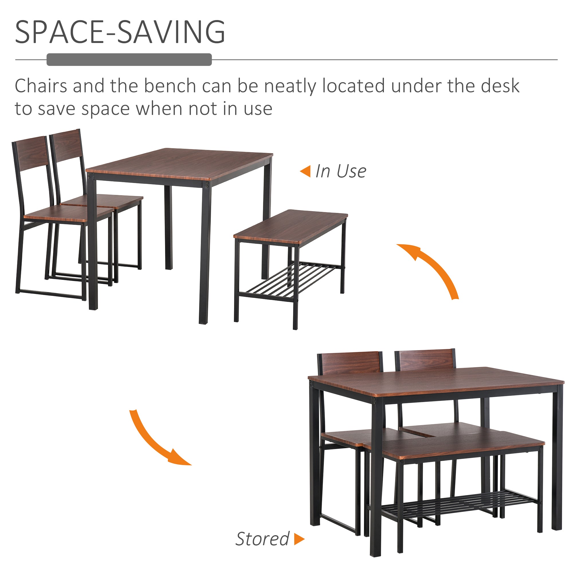 Brown Industrial Dining Set