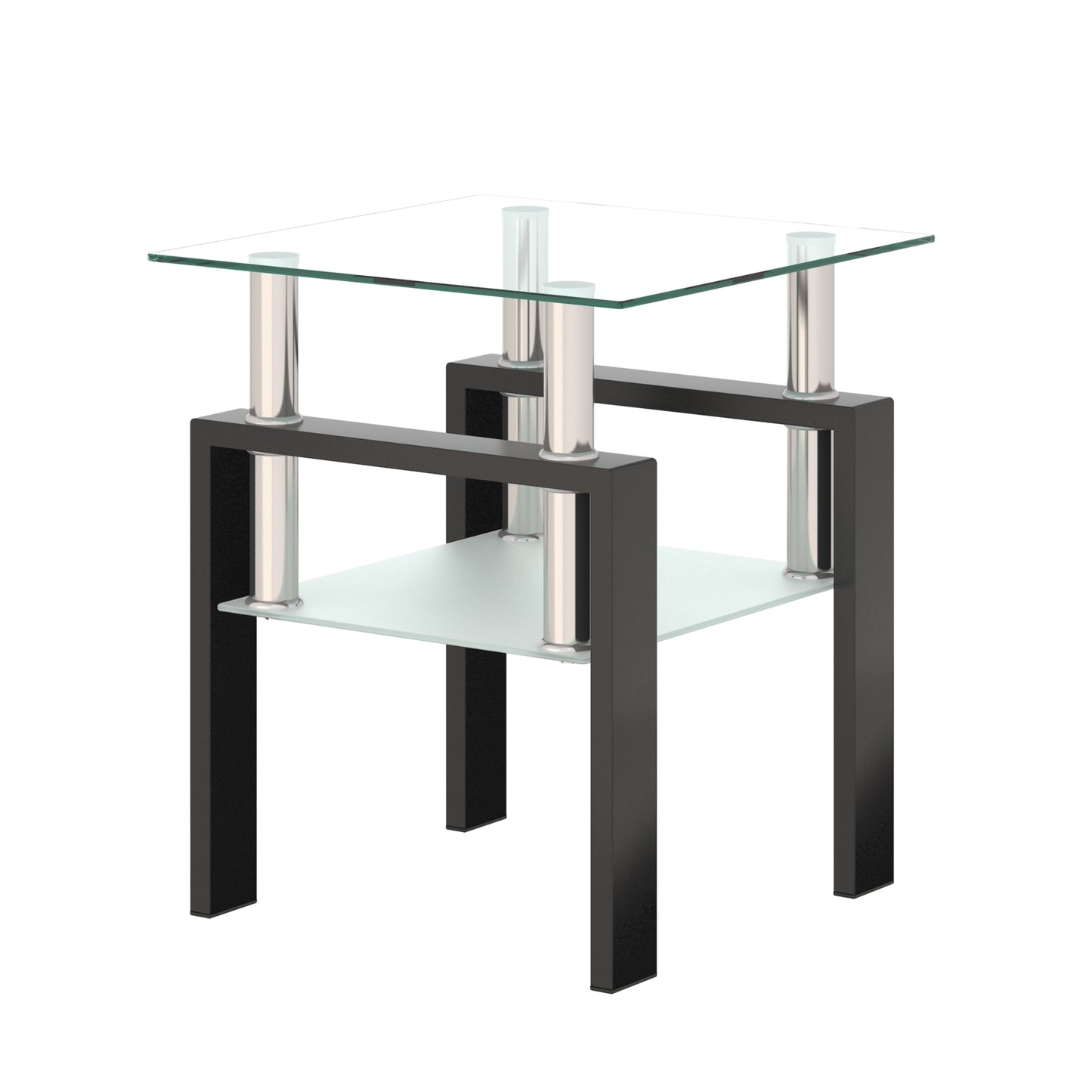 1-teiliges modernes gehärtetes Glas-Teekaffeetisch, quadratisch für das Wohnzimmer