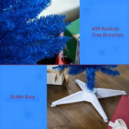 Bleistift-Weihnachtsbaum, Dekorierter Weihnachtsbaum mit realistischen Astspitzen und Kunststoffständer