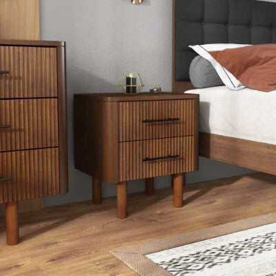 Walnut Mid Century Nightstand