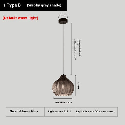 Bedroom Stair Light Single-head Glass Chandelier