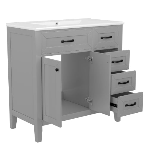 Gray Solid Vanity Cabinet
