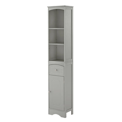 Hohes Badezimmerschrank-Aufbewahrungsschrank mit Schublade und höhenverstellbarem Regal