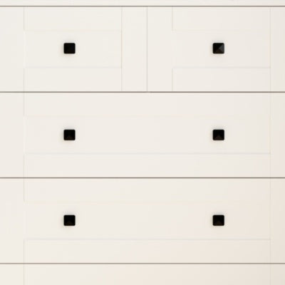 Kommode mit 5 Schubladen in Weiß, Landhaustür-Design