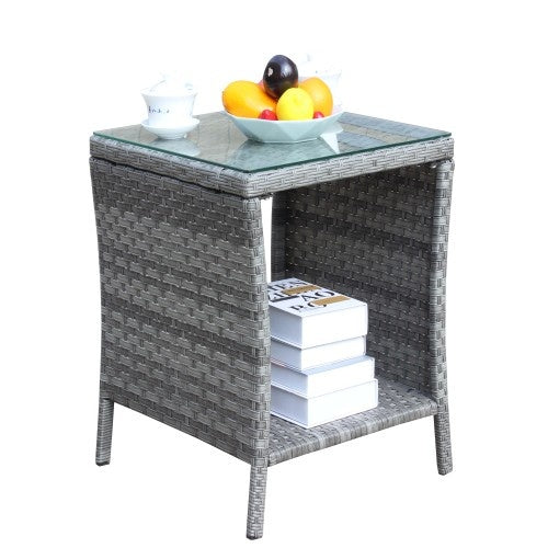 Grey Rattan Patio Table