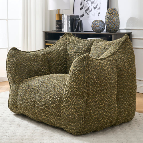 Komprimierter Plüsch-Sitzsack-Sofa-Couch – Mit Hochresilienz-Schaum gefüllt, ultraleichtes Bouclé-Lounge-Sessel für eine oder zwei Personen, gemütliche Sitzgelegenheit im Wohnzimmer zum Lesen, Spielen und Entspannen, platzsparend vakuumverpackt
