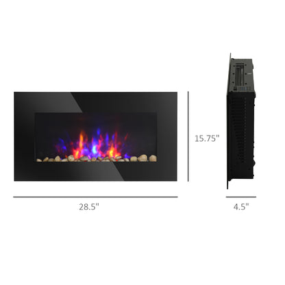 28,5" 1450W elektrischer wandmontierter Kamin mit Flammeneffekt