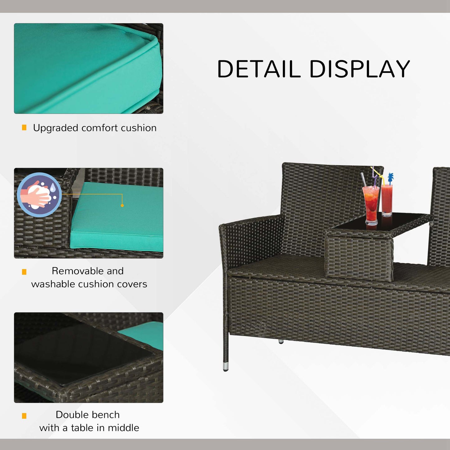 Outdoor-Patio-Loveseat-Gesprächsmöbel-Set
