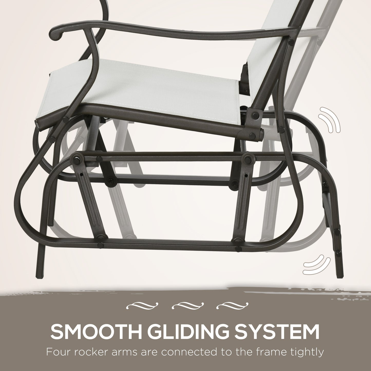 3-teiliges Outdoor-Gleitschwingset Bistro-Set mit Rahmen