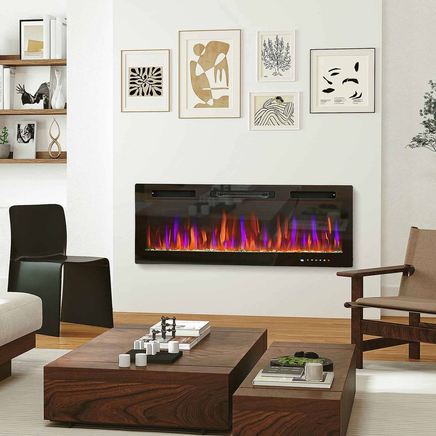 50" Elektro-Kamin Einbaubare und Wandmontage