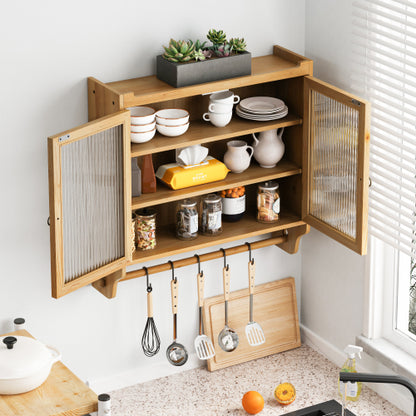 Glas-Tür Vintage Doppeltür Wand-Schrank für Badezimmer, Küche, Esszimmer, Holzfarbe Nicht verfügbar Plattformen- Temu