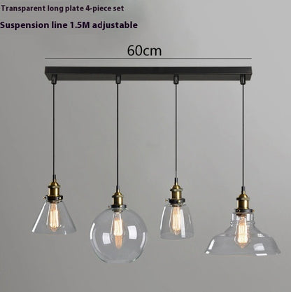 Nordisches Retro Einfaches Transparentes Glas Restaurant Kronleuchter