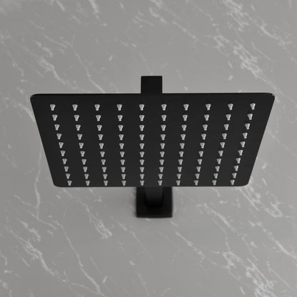 Messing Dusche Armatur in Mattschwarz mit Duschsystem, 10-Zoll-Duschkopf und Handbrause Badezimmer-Kombination