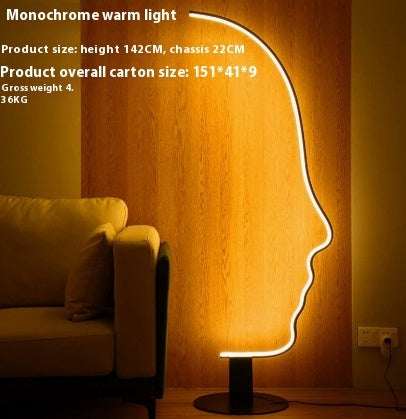 Nordische Kunst-Gesicht-Stehlampe Designer Schlafzimmer Arbeitszimmer