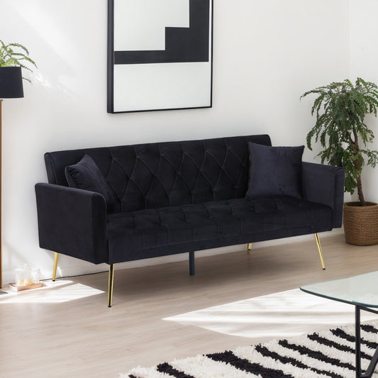 Moderner Samt-Sofabett Klappbares Futon für das Wohnzimmer