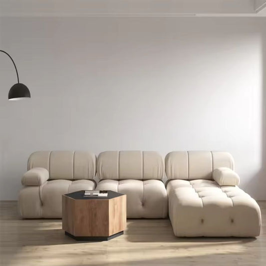 Nordisches modernes Apartment-Möbel-Stoff-Schnallen-Design-Sofa Wohnzimmer-Couch Leicht luxuriöses Schwammsofa für Verschluss-Design