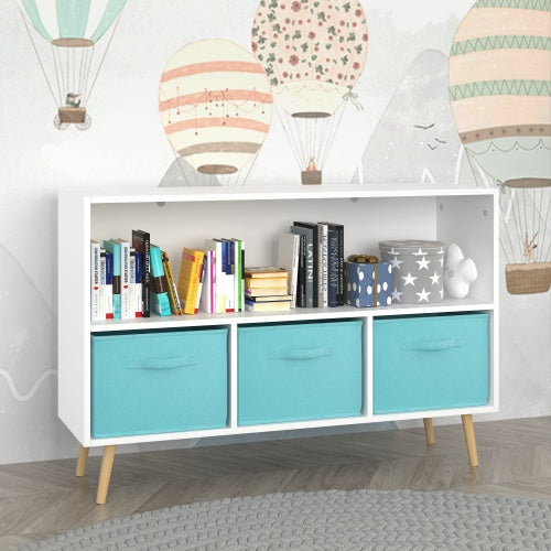 Blue Fabric Kids Bookshelf