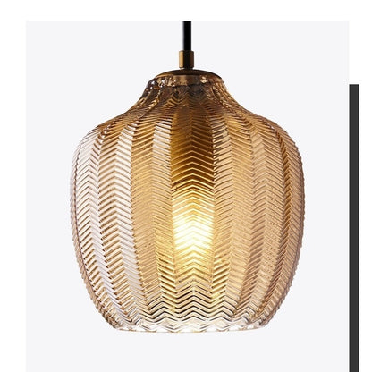 Bedroom Stair Light Single-head Glass Chandelier