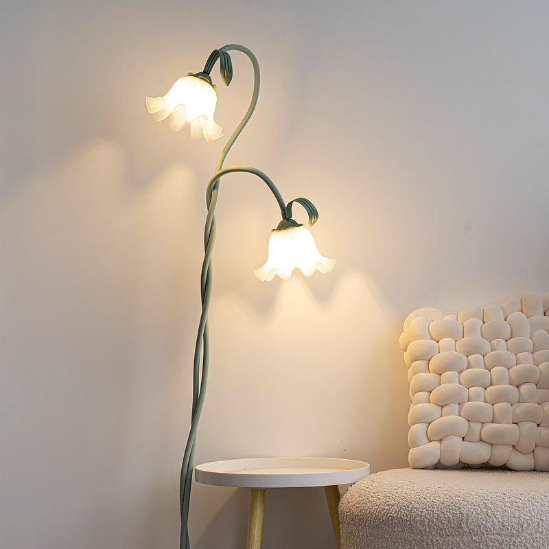 Cremefarbene Stil Bodenscheinwerfer Wohnzimmer Französisch Pastoral Schlafzimmer Atmosphäre Blumenlampe