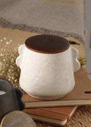 Glas-Duftkerze Ecomix-Wachsfüllung mit Holzkappe - Vanille Lavendel, 8oz