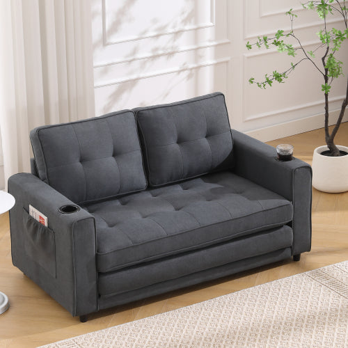 VIDEO Bietet 3-in-1 Polsterbett-Sofabetten Umwandelbares Sofa-Bett, Klappbares Sesselsofa mit Ausziehbarem Schlafcouch-Bett