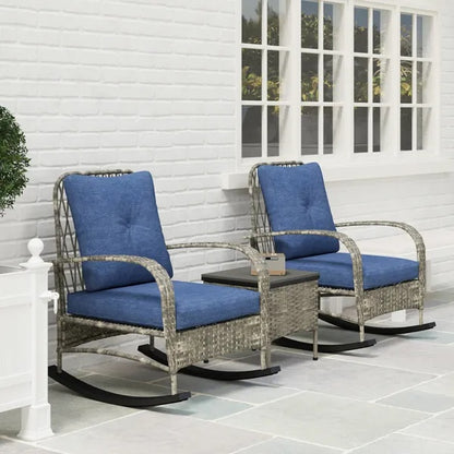 Rattan-Liegestuhl, Korbmöbel-Set für die Terrasse