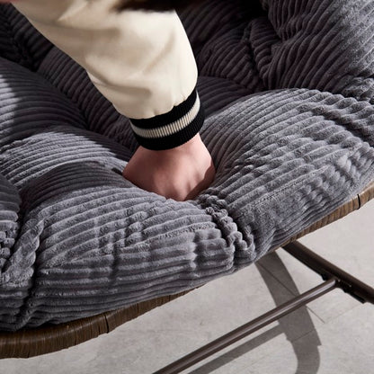Outdoor-Rattan-Schaukelstuhl, Gepolsterter Kissen-Schaukelstuhl für Terrasse, Wohnzimmer, Patio, Garten, Grau - Verkauf auf Temu verboten