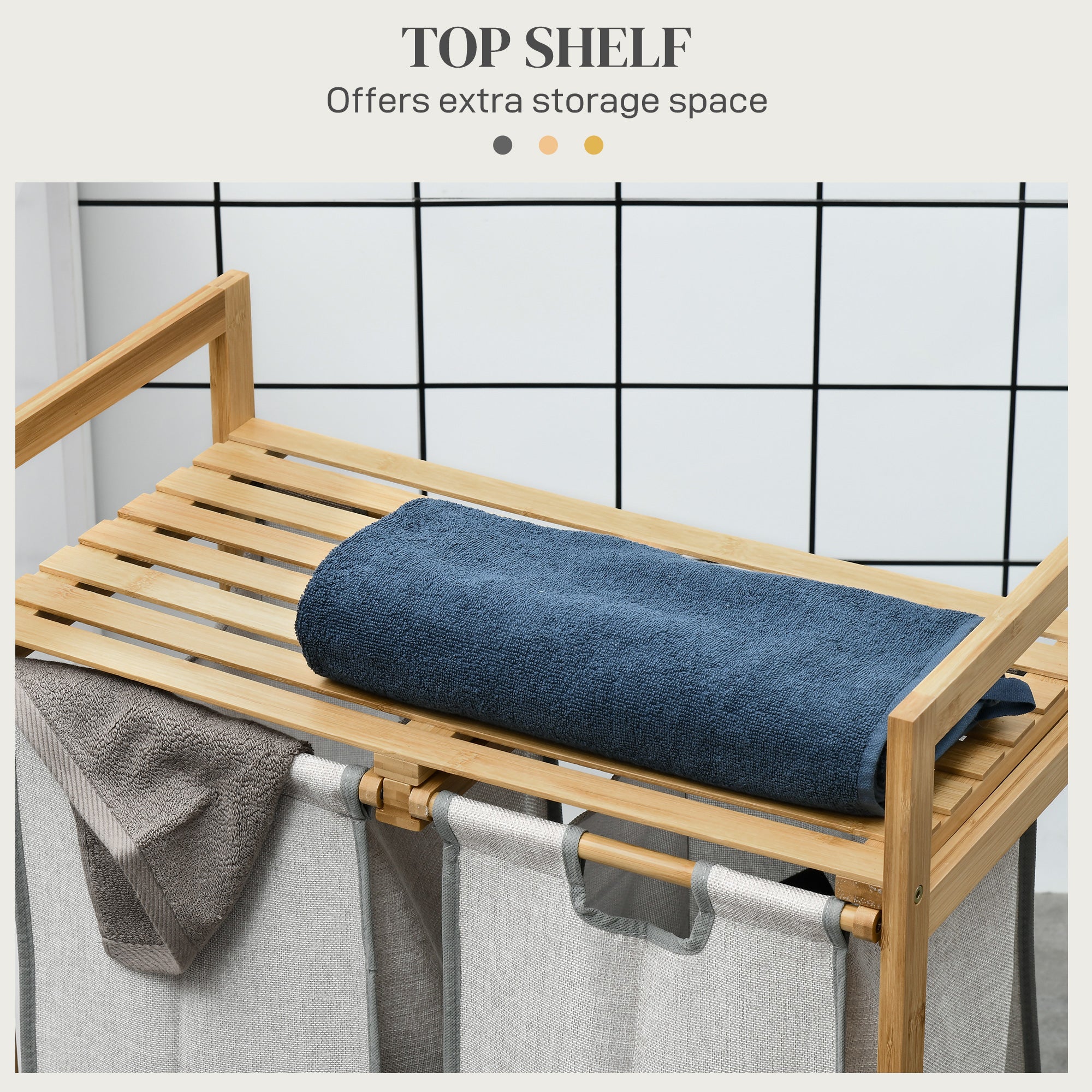 Bamboo Double Laundry Hamper