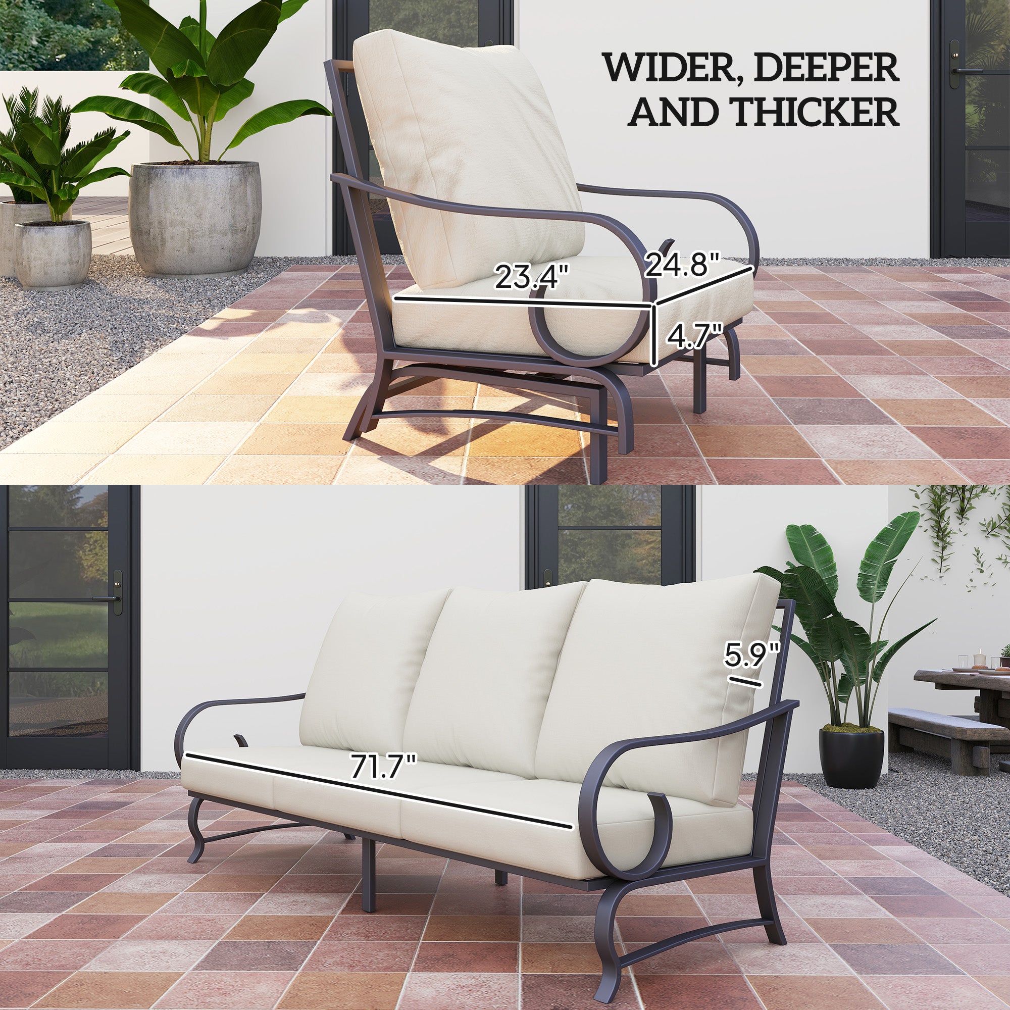 Beige Rocking Patio Set