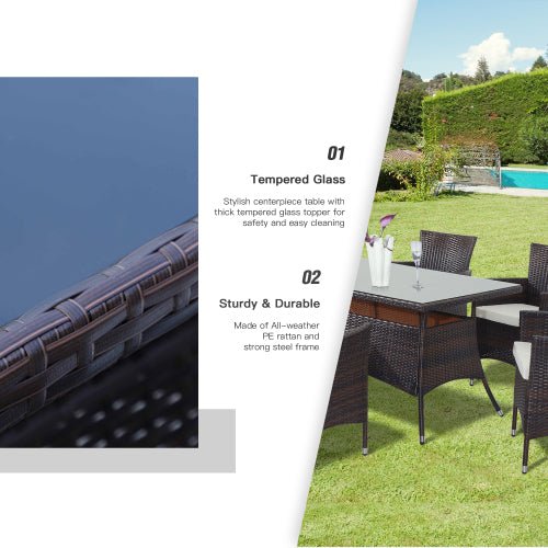 Brown Rattan Dining Set