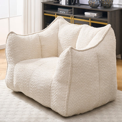 Komprimierter Plüsch-Sitzsack-Sofa-Couch – Mit Hochleistungsschaum gefüllt, ultraleichtes Bouclé-Loungestuhl für eine oder zwei Personen, gemütliche Sitzmöglichkeit im Wohnzimmer zum Lesen, Spielen und Entspannen, platzsparend vakuumverpackt