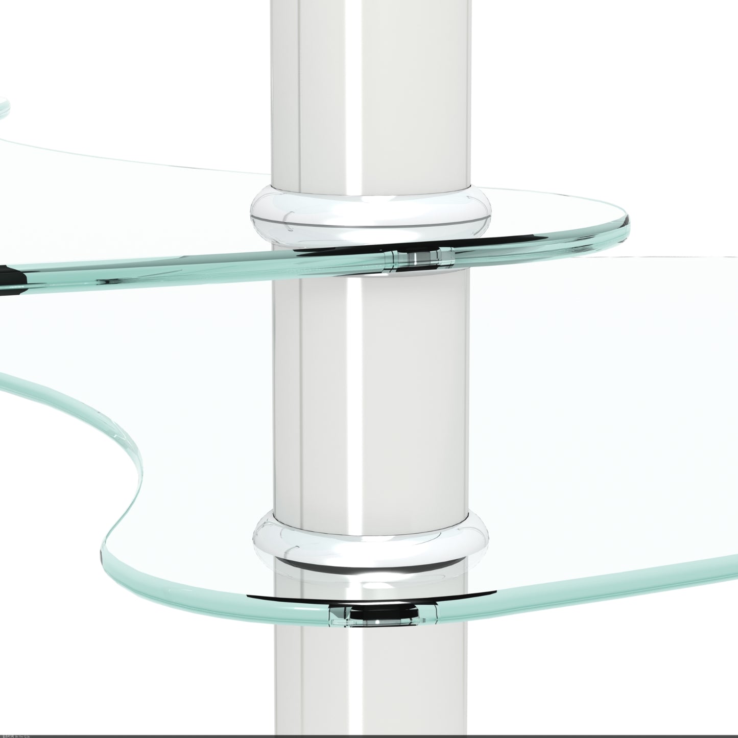 Transparent Oval Glass Coffee Table, Modern 3-Layer With Stainless Steel Leg
