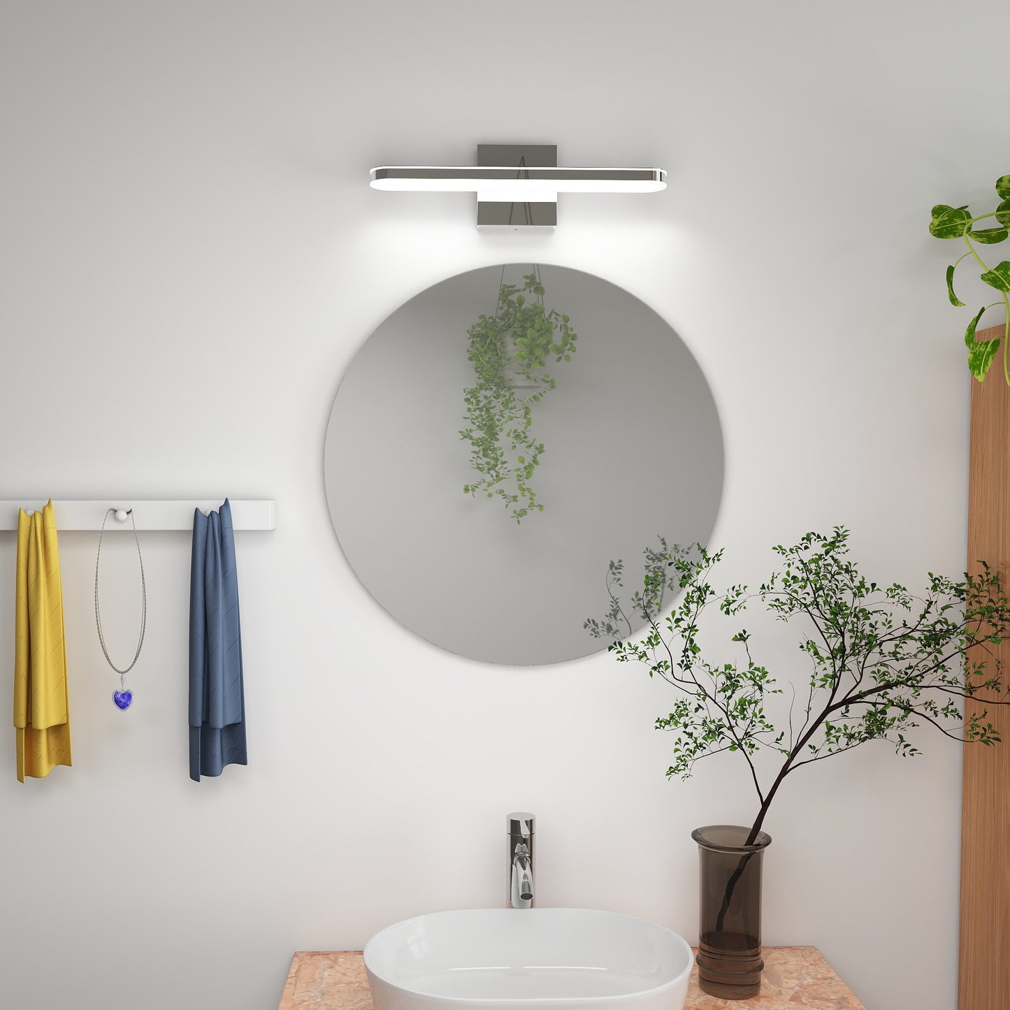 LED-Bad-Wandlampenleiste für Badezimmer, dimmbare Badezimmerleuchten, moderne Beleuchtung über dem Spiegel, 16-Zoll-Bad-Wandlicht, 8W Wandapplikation für Badezimmer, Schlafzimmer, Wohnzimmer, Innenräume, 6000K