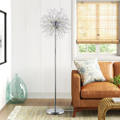 Schlafzimmer Kristall Stehlampe,,69 Zoll Hohe Ständerlampe,Moderne Raum Dekorative Stehlampe,Enthält 32 Feuerwerkskristall Aufhänger, Chrom Finish Nicht verfügbare Plattformen- Welfel