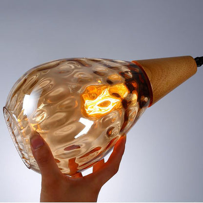 Nordische Lampen und Laternen Wohnzimmer Bar Theke Europäisch Kreativ Persönlich Handwerklich Netz Rot Kronleuchter Einarmig Glas Kleiner Kronleuchter Esszimmer Lampe