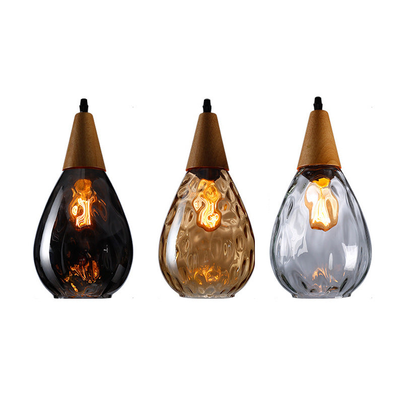 Nordische Lampen und Laternen Wohnzimmer Bar Theke Europäisch Kreativ Persönlich Handwerklich Netz Rot Kronleuchter Einarmig Glas Kleiner Kronleuchter Esszimmer Lampe