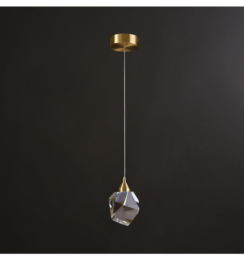 Vollkupfer Licht Luxus Kristall Kronleuchter Modern Minimalistisch Restaurant Dreiarmiger Kronleuchter
