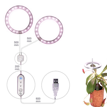 LED-Wachstumslampe Vollspektrum Engelring Phyto-Wachstumslampe USB-Phytolampe für Pflanzen 5V Lampe Innen Blumenglas Haus Pflanzen Sämlinge