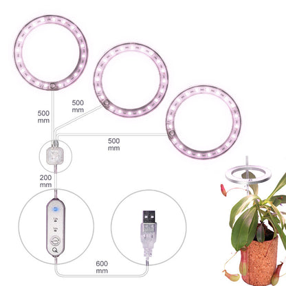 LED-Wachstumslampe Vollspektrum Engelring Phyto-Wachstumslampe USB-Phytolampe für Pflanzen 5V Lampe Innen Blumenglas Haus Pflanzen Sämlinge