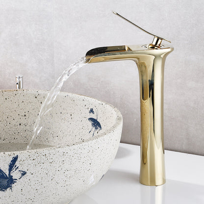 Vollkupfer Antik Armatur Becken Wasserfall Armatur Retro Waschbecken Badezimmer Heiß- und Kaltwasser Armatur
