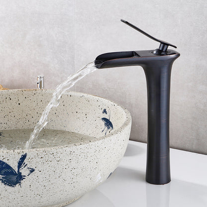 Vollkupfer Antik Armatur Becken Wasserfall Armatur Retro Waschbecken Badezimmer Heiß- und Kaltwasser Armatur