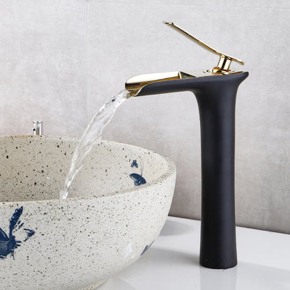 Vollkupfer Antik Armatur Becken Wasserfall Armatur Retro Waschbecken Badezimmer Heiß- und Kaltwasser Armatur