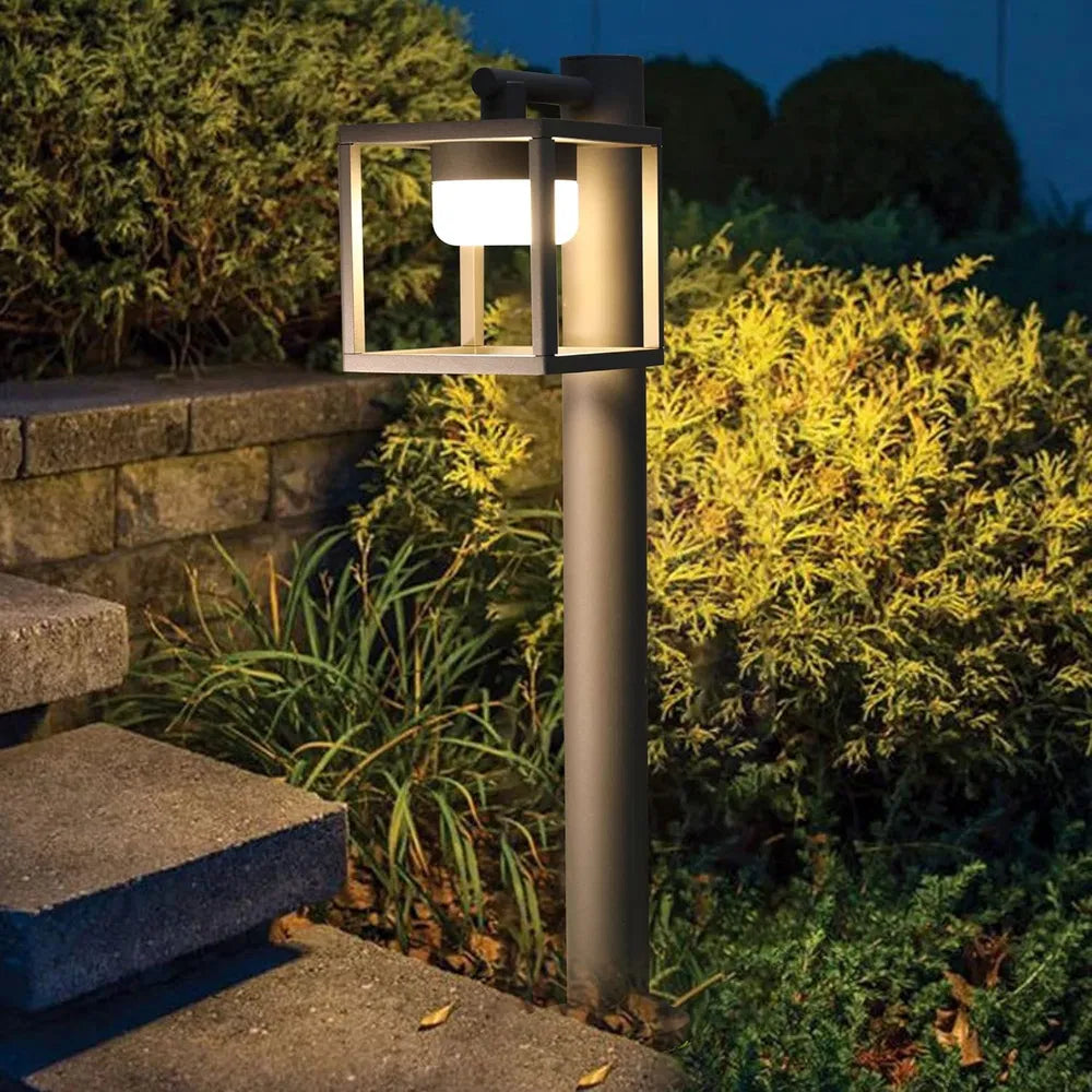 Außenleuchte für Einfahrt Pfahlleuchte Landschaftswegbeleuchtung mit GX53 LED-Birnen 120V fest verdrahtet 36514