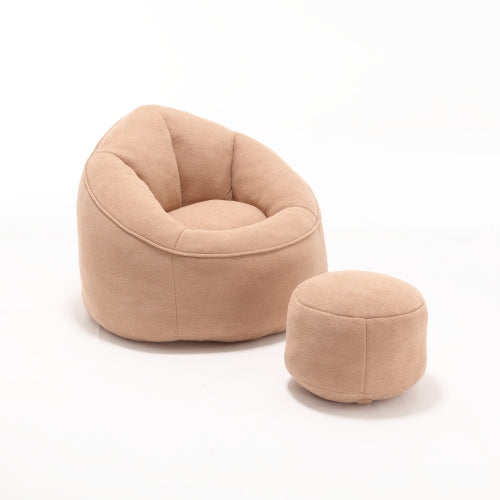 Foam Bean Bag Sofa Chair Tan Portable Design