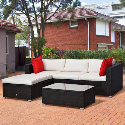 5-teiliges Terrassenmöbel-Set mit Polstern